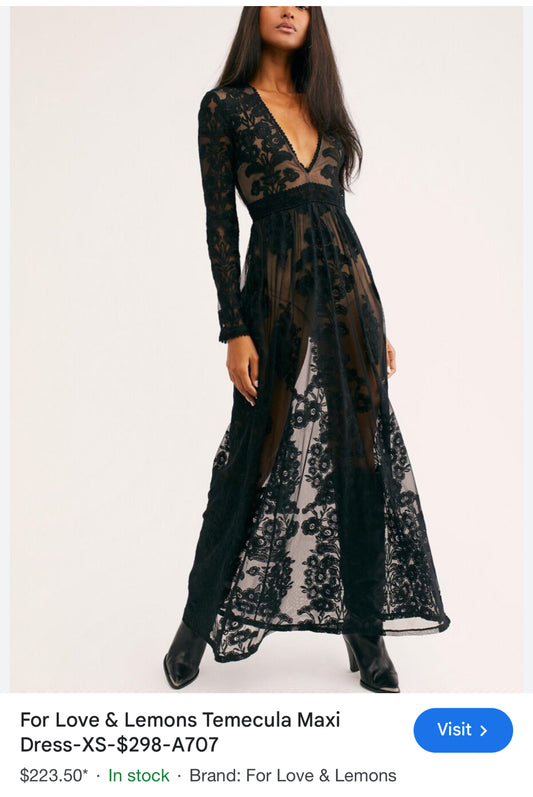 for love& lemon dress de encaje negro