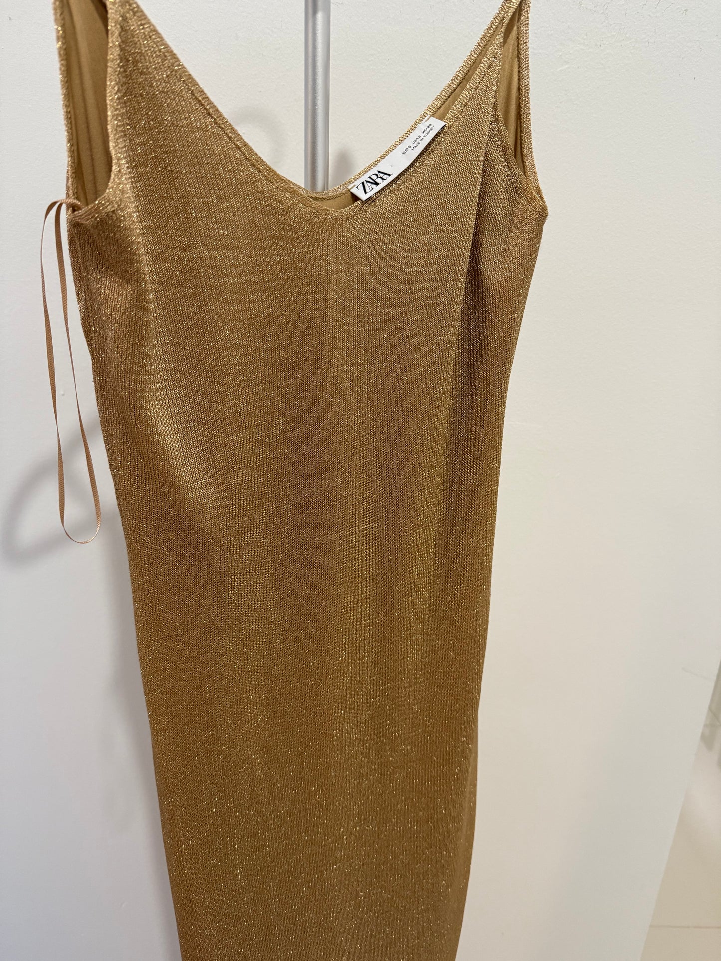 zara dress gold