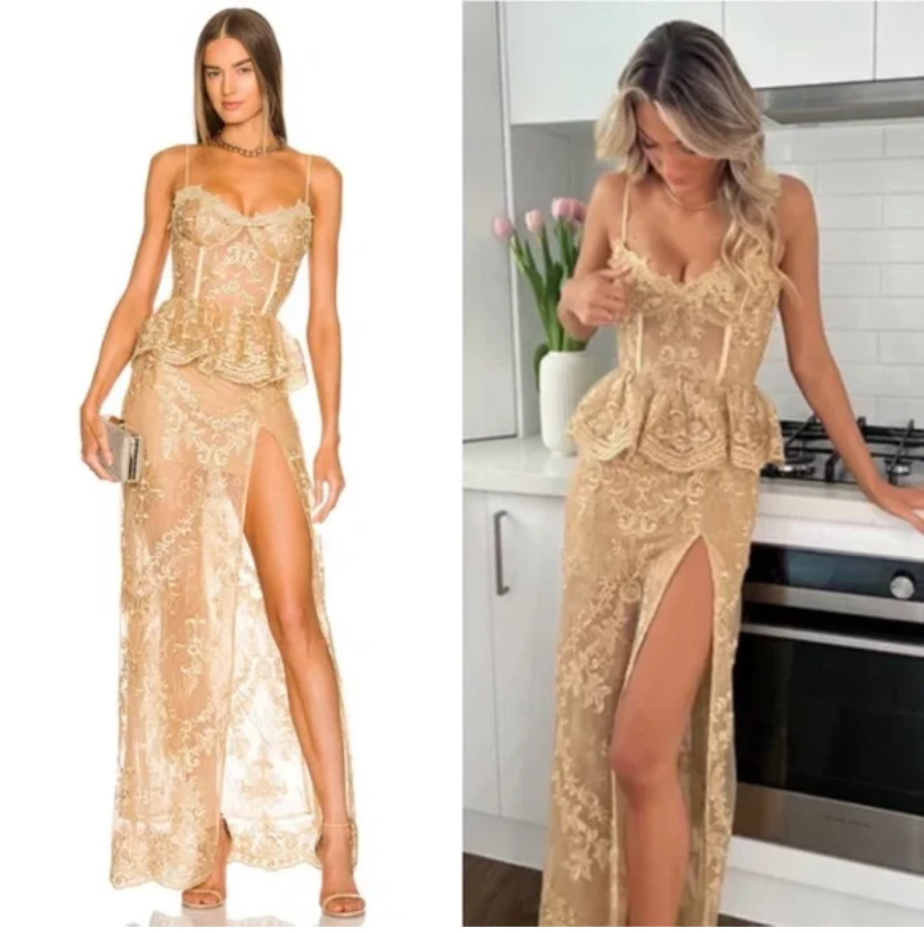 v.champan dress