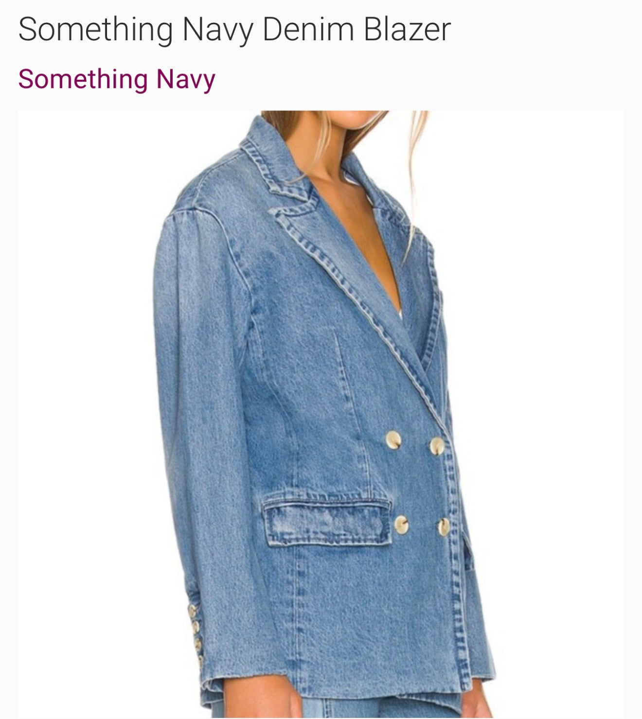 something navi denim blazer