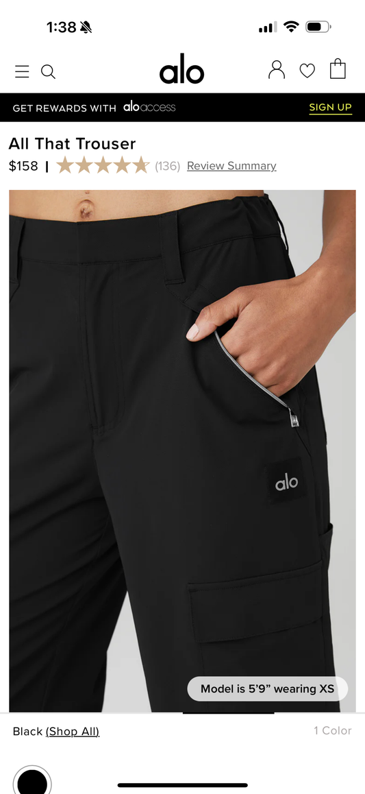 alo pants black